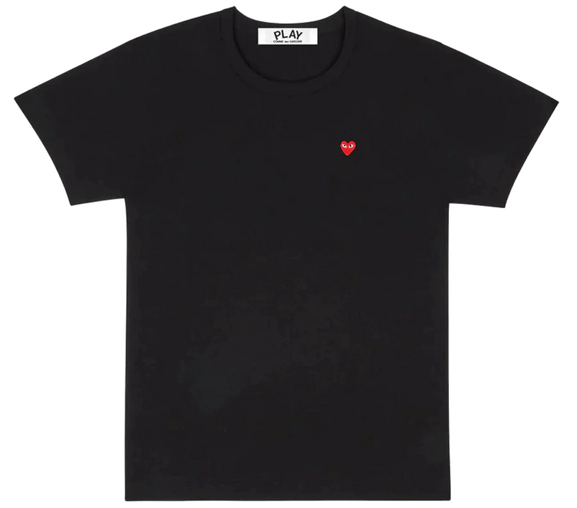 Comme des Garçons Play T-Shirt Mens Small Logo "Black/Red"