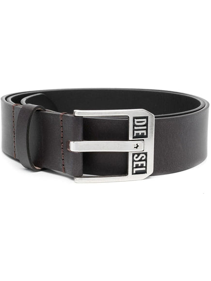 Diesel Bluestar II Leather Belt Black