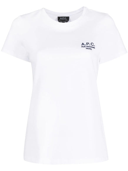 A.P.C. Embroidered-Logo Detail T-Shirt White
