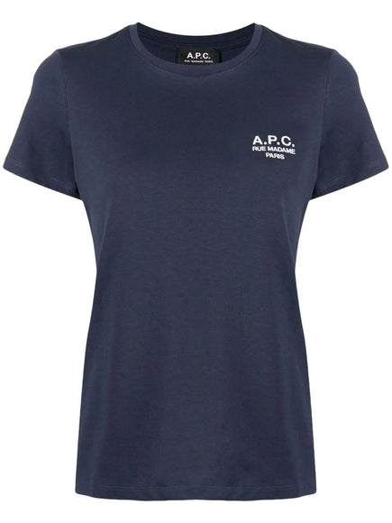 A.P.C. Denise Logo-Print T-Shirt Navy Blue