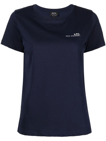 A.P.C. Logo Crew-Neck T-Shirt Navy Blue