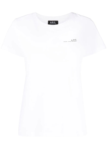 A.P.C. Logo-Print Crew Neck T-shirt White
