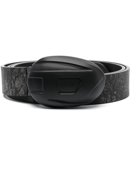 Diesel Logo-Buckle Leather belt Black