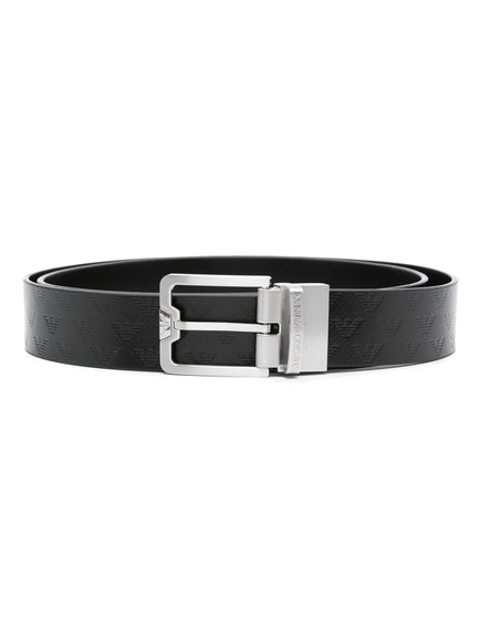 Emporio Armani Buckle-Fastening Leather Belt Black
