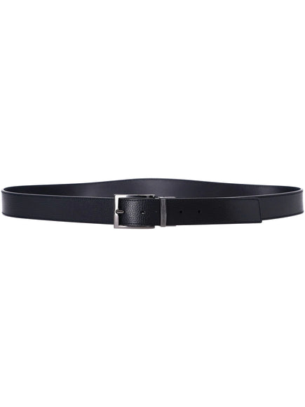 Emporio Armani Leather Buckle Belt Black
