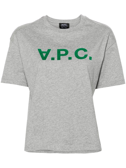 A.P.C. Ana Logo-Print T-Shirt Heather Grey
