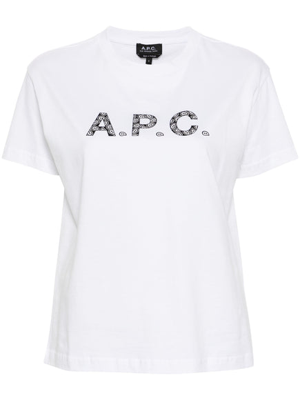 A.P.C. Logo-Print T-Shirt Ivory White / Black